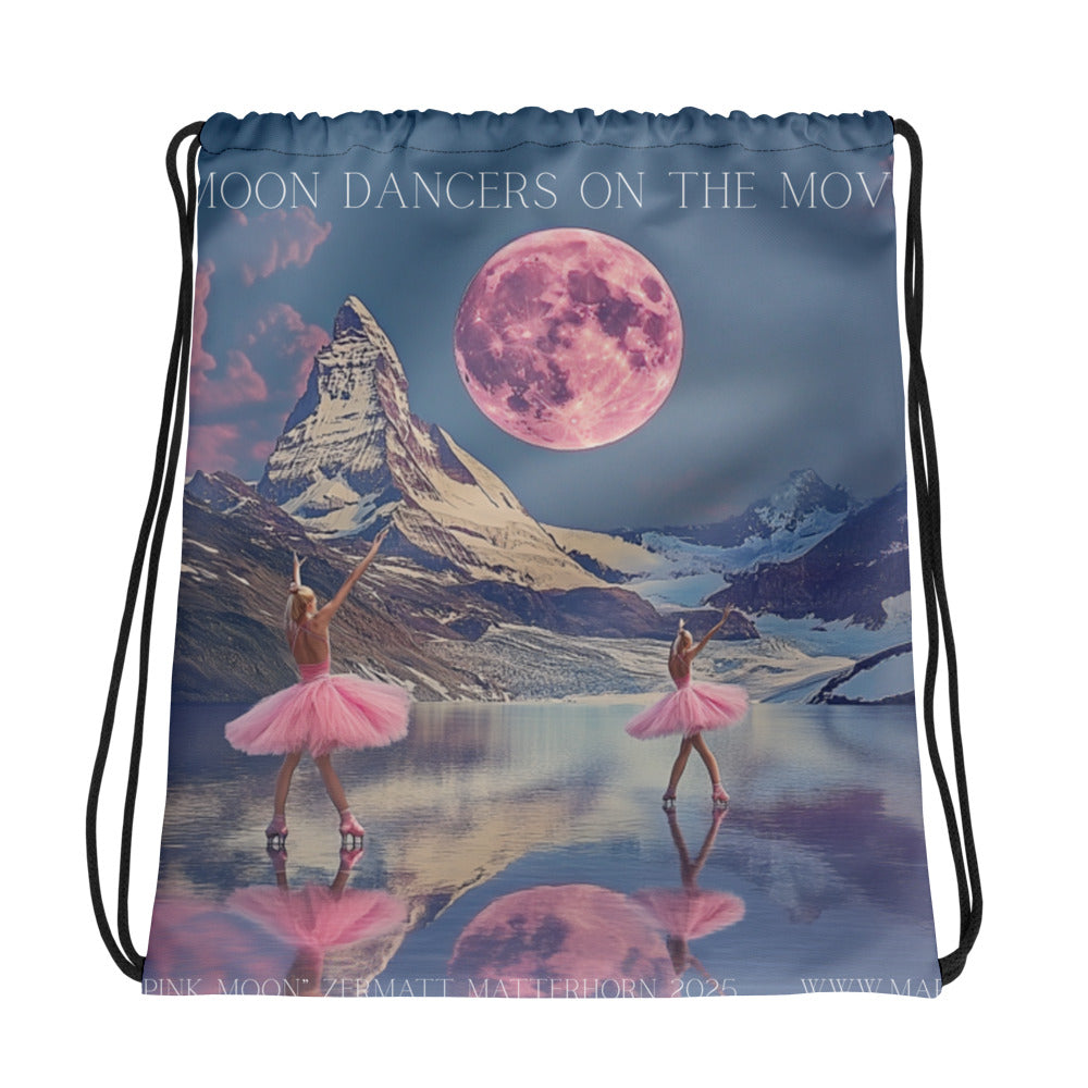 ballet rain handbag bag Drawstring bag Ballerina in Pink Tutu in the Pink Moon under the Matte – My Store